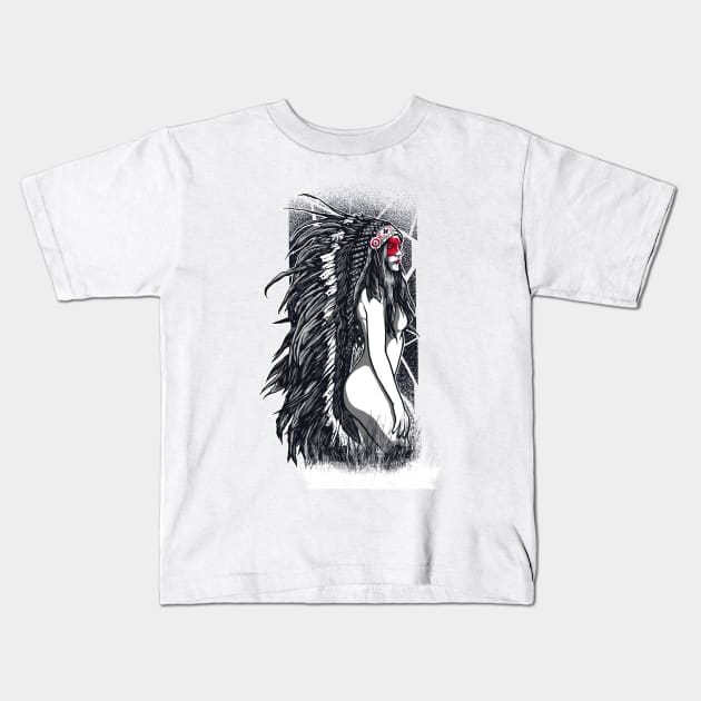 Masked Indian woman Kids T-Shirt by Shadowbyte91